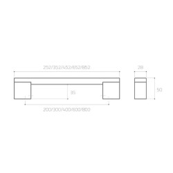 System Çekme Kapı Kolu Füme/Antrasit 200mm (PH9550 0200 BBN-BBN) - 2