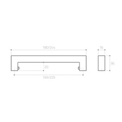 System Çekme Kapı Kolu Füme/Antrasit Renk 229mm Seri Sonu (PH9500 0229 BBN) - 2