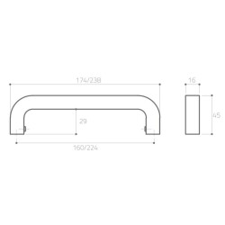 System Çekme Kapı Kolu Krom Renk 224mm (PH9505 0224 CR) - 3