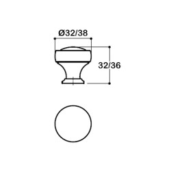 System Düğme Mobilya Kulbu Antik Gümüş 32mm Kulp (SY1935 0032 OSM) - 2