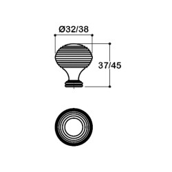 System Düğme Mobilya Kulbu Antik Renk 32mm Kulp (SY1937 0032 ABM) - 2