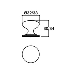 System Düğme Mobilya Kulbu Antik Renk 32mm Kulp (SY1959 0032 ABM) - 2