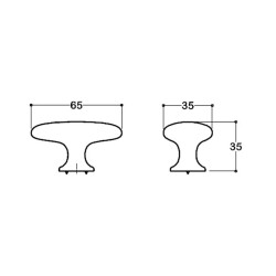 System Düğme Mobilya Kulbu Antik Renk 8mm Kulp (SY4322 0008 ABM) - 3