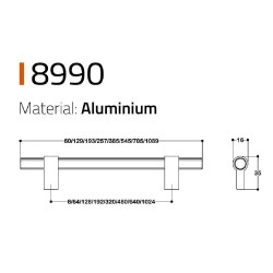 System Düğme Mobilya Kulbu Füme Renk 8mm Kulp (SY8990 0008 BBN-BBN) - 3