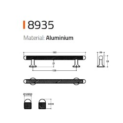 System Düğme Mobilya Kulbu Gold/Altın Renk 20mm Kulp (SY8935 0020 GL) - 3