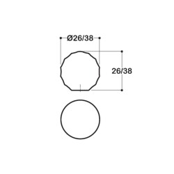 System Düğme Mobilya Kulbu Krom Renk 26mm Kulp Seri Sonu (SY1936 0038 CR) - 2