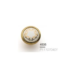 System Gold/Altın Renk Porselen Düğme Kulp 8mm Seri Sonu (SY4535 0008 GL1) - 1