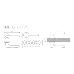 System Metis Kapı Kolu Nikel Saten (HA174RO12 NB) - 2