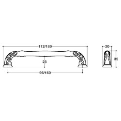 System Mobilya Kulbu Antik Gümüş 160mm Kulp (SY4472 0160 OSM) - 2