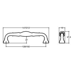 System Mobilya Kulbu Antik Gümüş 192mm Kulp (SY4477 0192 OSM) - 3