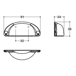 System Mobilya Kulbu Antik Gümüş 32mm Tas Kulp (SY4525 0032 OSM) - 2