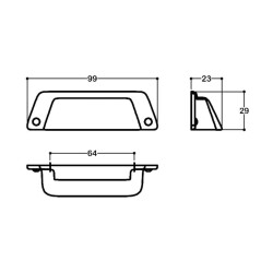 System Mobilya Kulbu Antik Gümüş 64mm Çanak/Tas Kulp (SY4532 0064 OSM) - 3