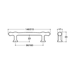 System Mobilya Kulbu Antik Renk 160mm Kulp (SY4482 0160 ABM) - 2