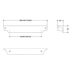 System Mobilya Kulbu Antik Renk 64mm Tas Kulp (SY4523 0064 ABM) - 2