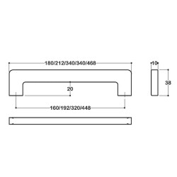 System Mobilya Kulbu Füme/Antrasit 192mm Kulp (SY7842 0192 BBN) - 2