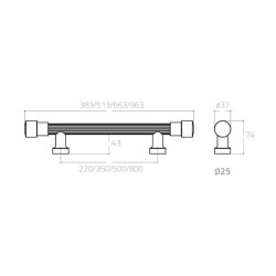 System Mobilya Kulbu Gold/Altın Renk 220mm Çekme Kol (PH9691 0220 GL-GL-GL) - 2