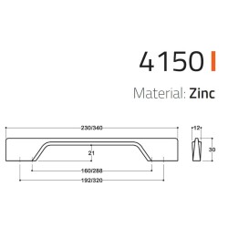 System Mobilya Kulbu Krom 160mm Kulp Seri Sonu (SY4150 0160 CR) - 2