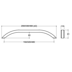 System Mobilya Kulbu Krom/Beyaz 192mm Kulp (SY8161 0192 CR-AL7) - 2