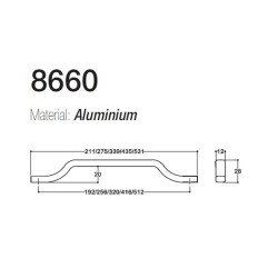 System Mobilya Kulbu Nikel Saten 192mm Kulp (SY8660 0192 NB) - 3