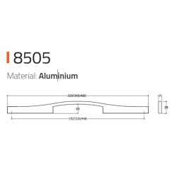 System Mobilya Kulbu Nikel Saten Renk 320mm Kulp Seri Sonu (SY8505 0320 NB) - 2