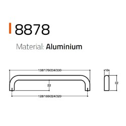 System Mobilya Kulbu Siyah Renk 128mm Kulp (SY8878 0128 AL6) - 3