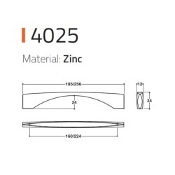 System Mobilya Kulpu 224mm Krom Seri Sonu (SY4025 0224 CR) - 2