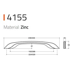 System Mobilya Kulpu Krom 288mm Kulp Seri Sonu (SY4155 0288 CR) - 2