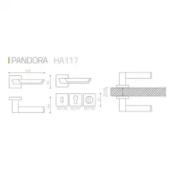 System Pandora Kapı Kolu Gold/Beyaz (HA117RO11 GL-GL/AL7) - 2