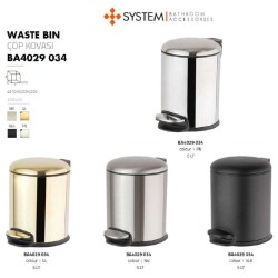 System Pedallı Çöp Kovası 5 Lt Siyah (BA4029 034 AL6) - 3