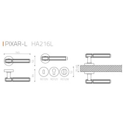 System Pixar-L Kapı Kolu Antik Renk (HA216LRO12 ABM) - 3