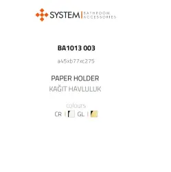 System Pureline Altın/Gold Renk Kağıt Havluluk (BA1013 003 GL) - 2