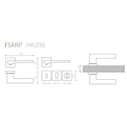 System Sarp Kapı Kolu Antik Sarı Renk (HA209RO11 ABM) - 3