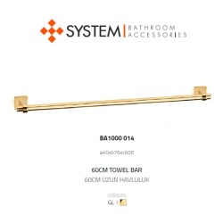 System Stepline Uzun Havluluk Gold / Altın Renk 60cm (BA1000 014 GL) - 2