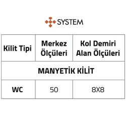 System Sürme Kapı Kilidi Entegre Çekme Saplı Nikel Saten (LC201LT03 NB) - 3