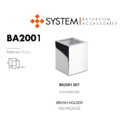 System Tezgah Üstü Diş Fırçalık Krom Renk (BA2001 007 CR) - 2