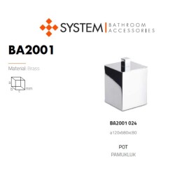 System Tezgah Üstü Pamukluk Krom Renk (BA2001 024 CR) - 2