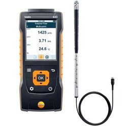 Testo 440 Hava Hızı ve Hacimsel Debi Ölçer | Mini Pervane Problu - 1