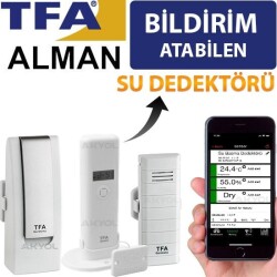 TFA WH305-B Su Basma Dedektörlü Akıllı Sıcaklık ve Nem Takip Seti - 1