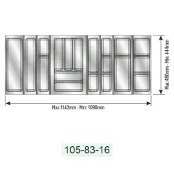 Traybond	1142mm Antrasit Gri Kaşıklık 120cm (105-83-16) - 2