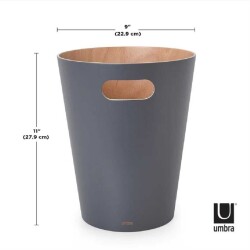 Umbra Woodrow Çöp Kovası 2 Galon (7,5 L) Kapasiteli Doğal Komür (UM 082780-618) - 4