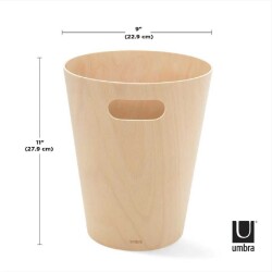 Umbra Woodrow Çöp Kovası 2 Galon (7,5 L) Kapasiteli Doğal Renk (UM 082780-390) - 7