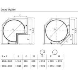 VauthSagelCorWheelPro3/4DönerKöşeMekanizması900mm(90003855) - 2