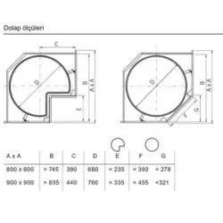 VauthSagelCorWheelPro4/4DönerKöşeMekanizması900mm(90003856) - 2