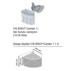 VauthSagelEnviCenter1KapağaBağlı18LÇöpKovası400mm(90003713) - 2