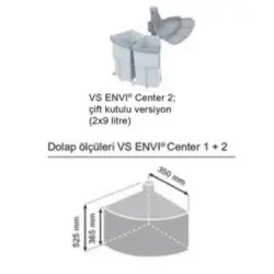 VauthSagelEnviCenter2KapağaBağlı18LÇöpKovası400mm(90003714) - 2