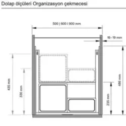 VauthSagelEnviDrawerEvyeAltıÇekmece600mmLavaAntrasitRenk(90007091) - 2