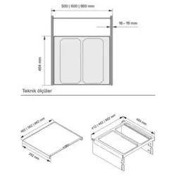 VauthSagelEnviSpace42LRaylıÇöpKovasıLavaAntrasit600mm(90007097) - 3