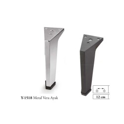 Yılmaz Vera Ayak 12cm Siyah Renk Metal Mobilya Ayağı (Y-1518-12-02) - 2